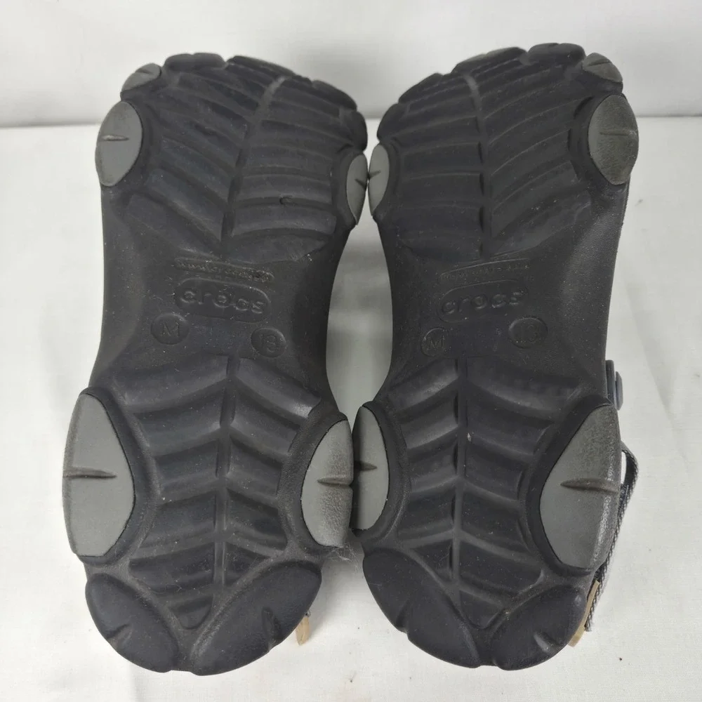 Crocs Classic All-Terrain Clogs Black Adjustable Strap Mens US Size 13